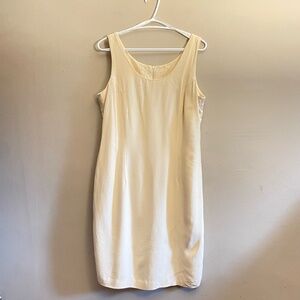 Vintage Issac Mizrahi Creamy Yellow Sheath Dress - Made in Canada